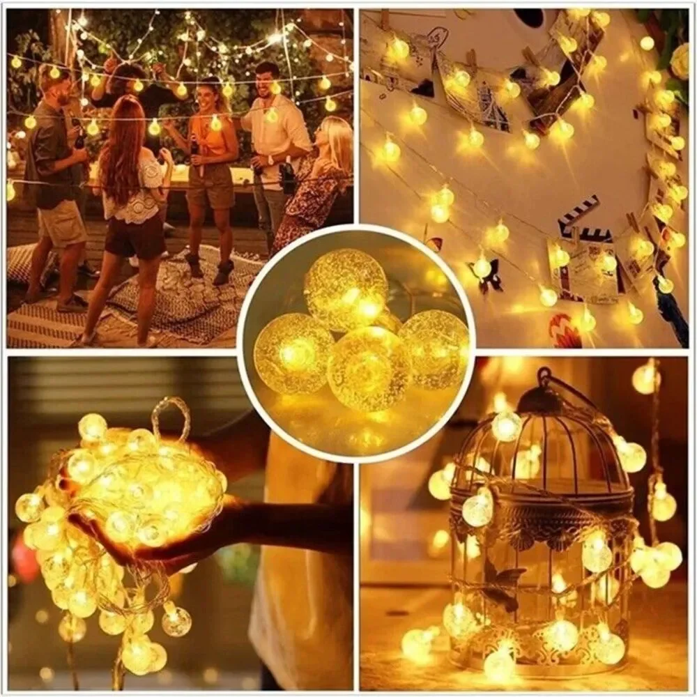 40 LED Globe String Lights Fairy Battery Operated 20ft Warm White NEW Holiday